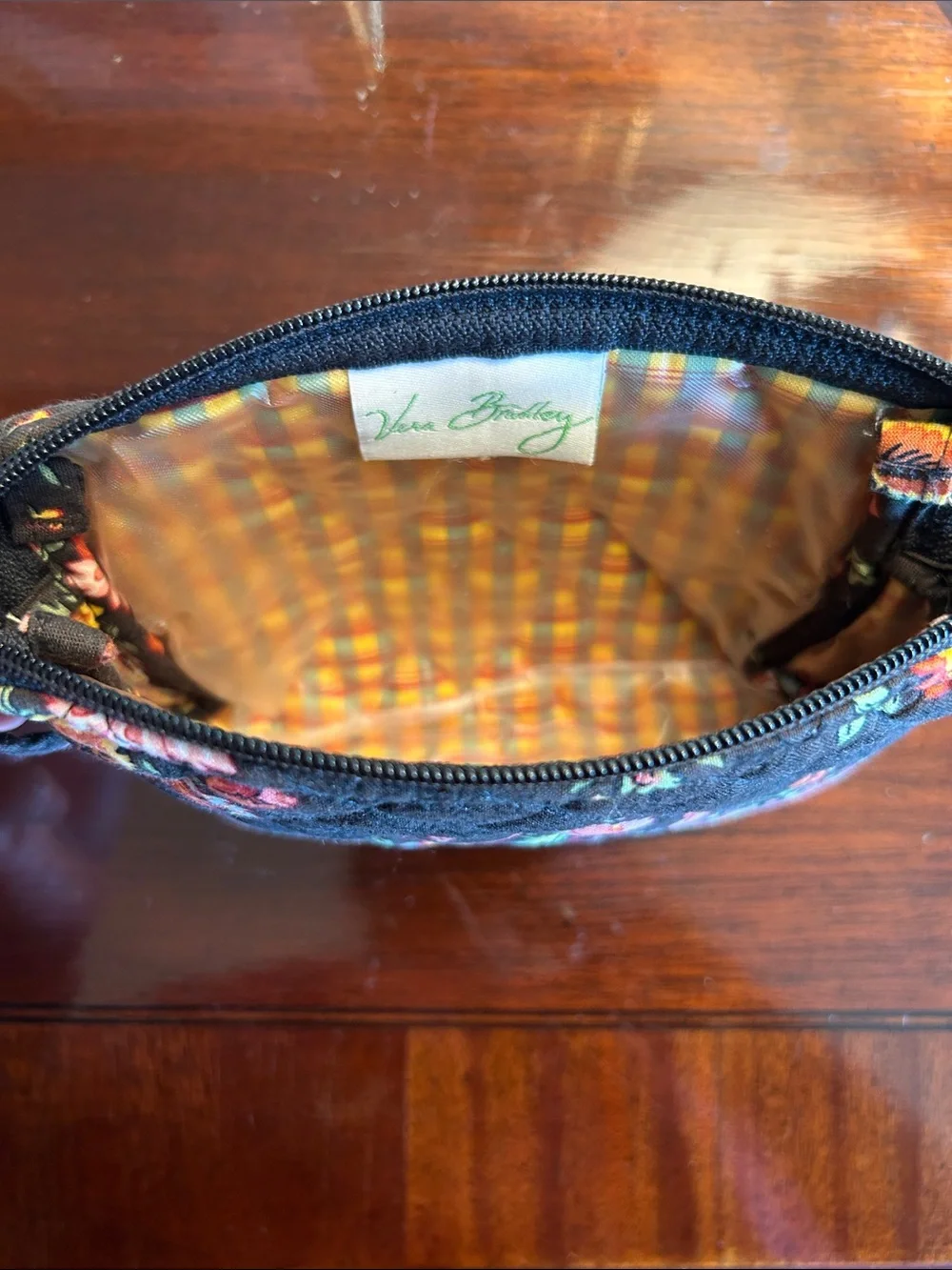 Vera Bradley Chocolat (2003) Small Zipper Pouch, Lined